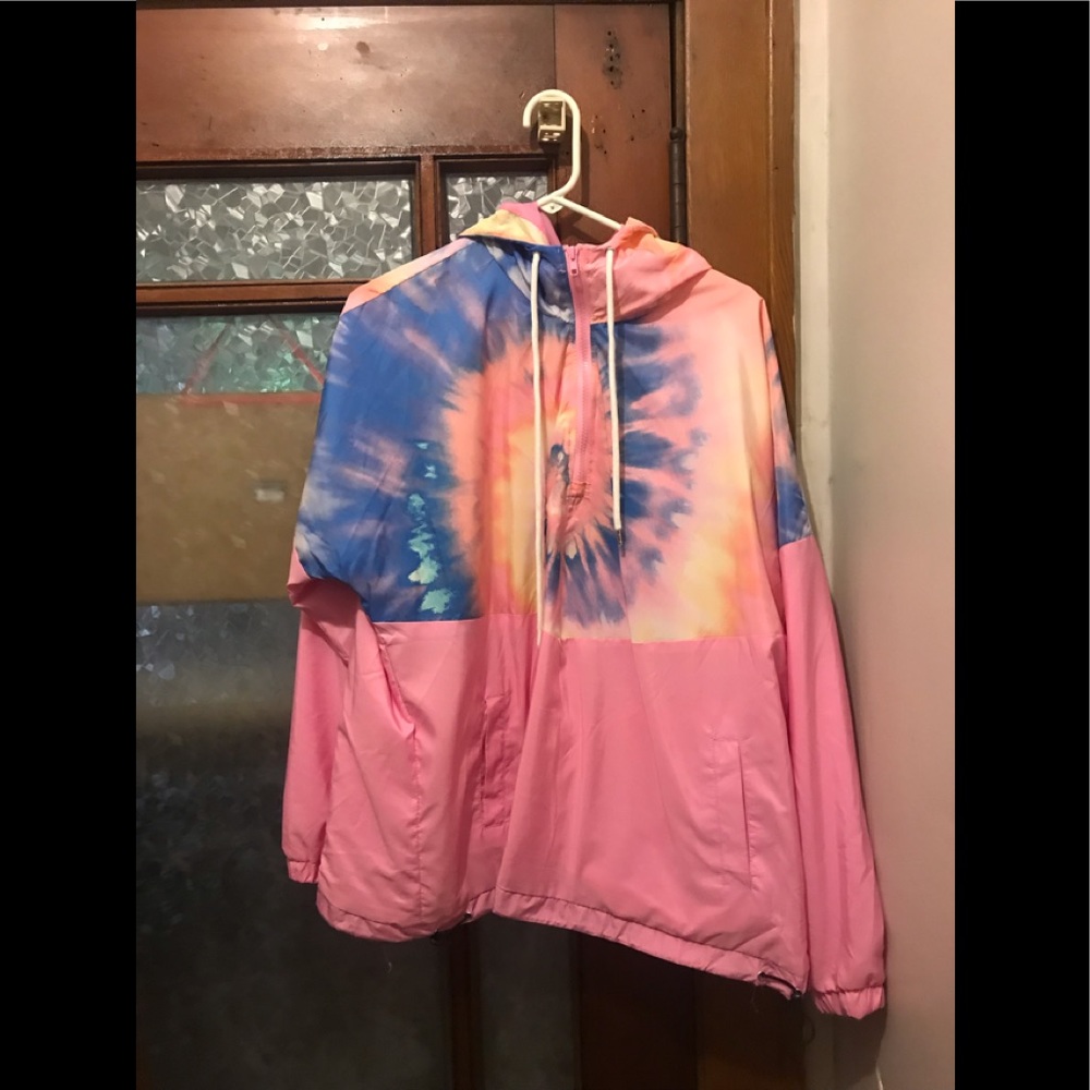 Tie dye rain jacket